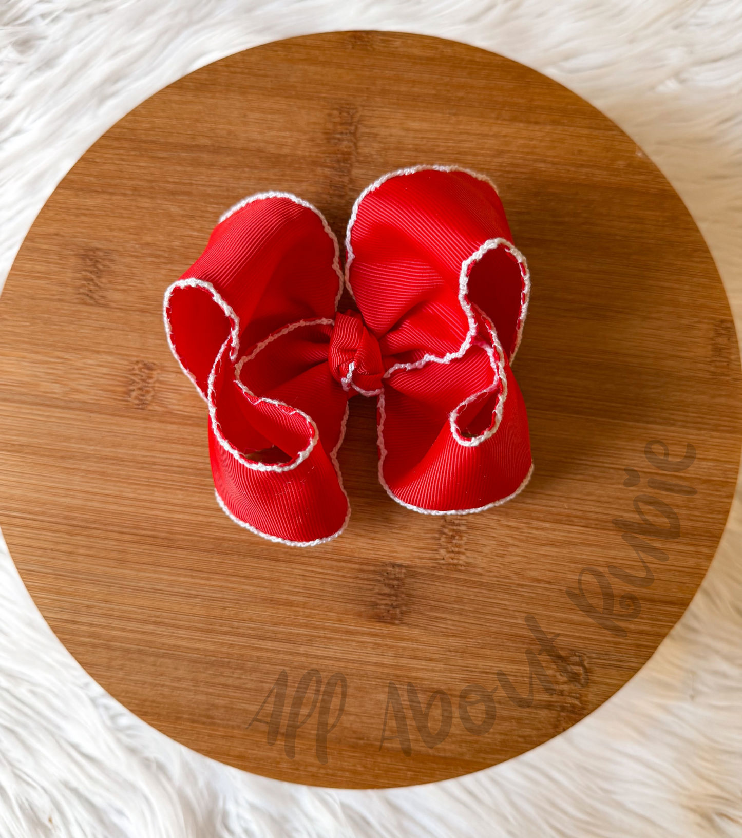 Red Moonstitch Ribbon Bow