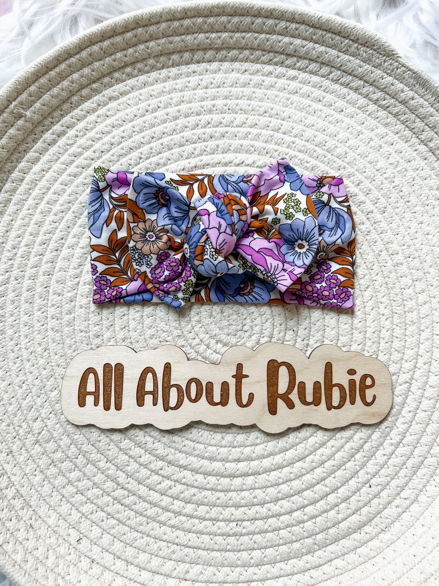 Purple Floral Leighton's Knotted Wrap