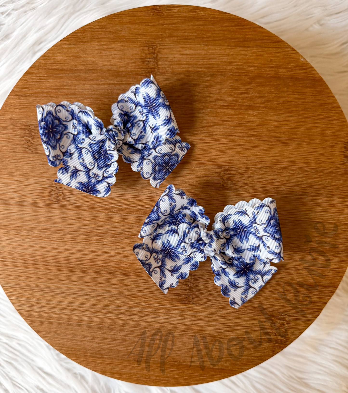 Antique Blue Scallop School Girl Piggies