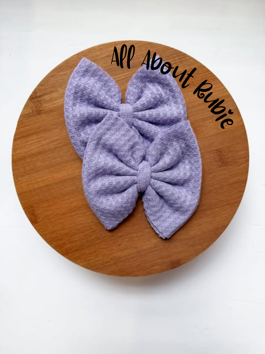 Dusty Purple Waffle Big Bow