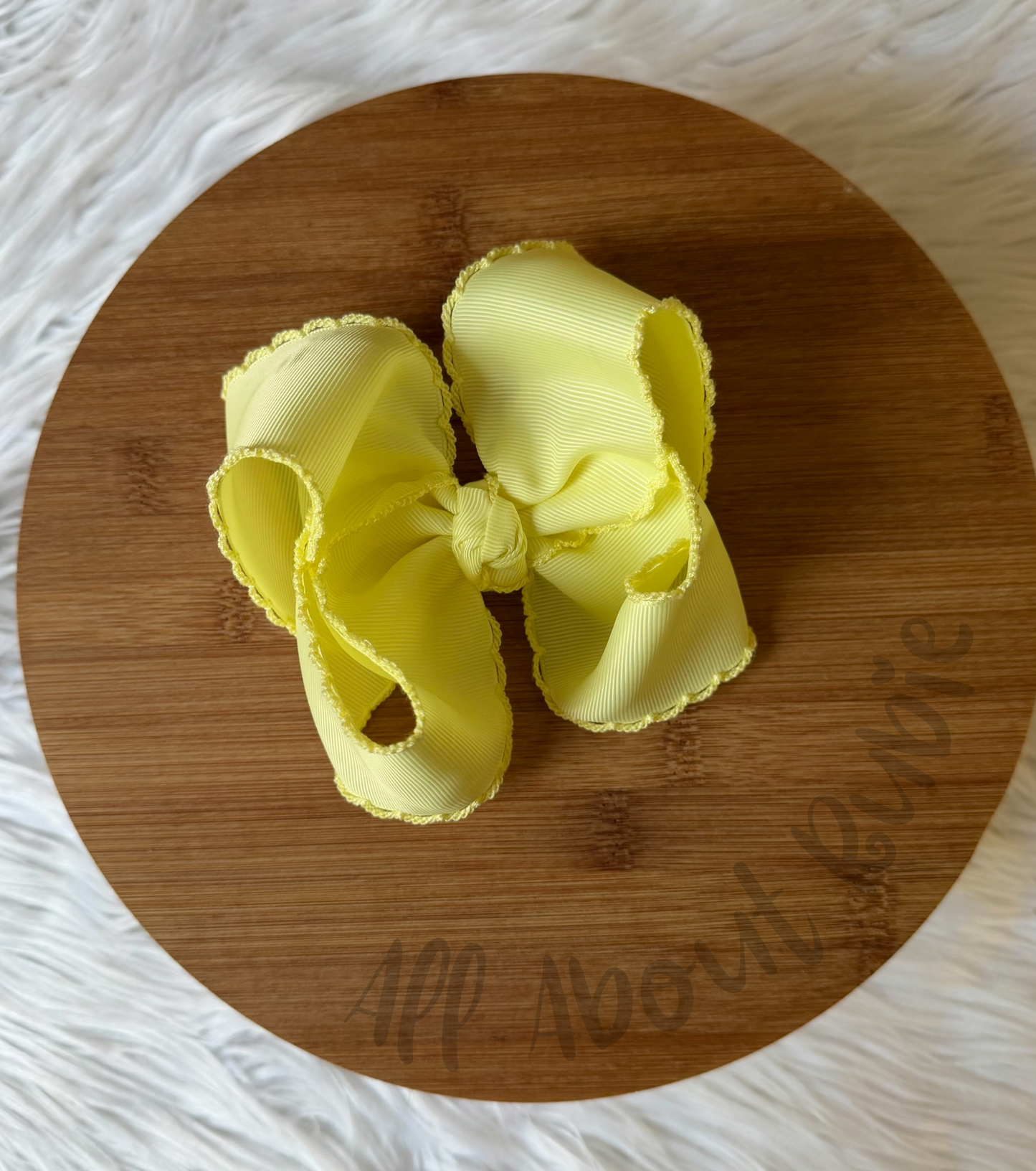 Yellow Moonstitch Classic Ribbon Bow