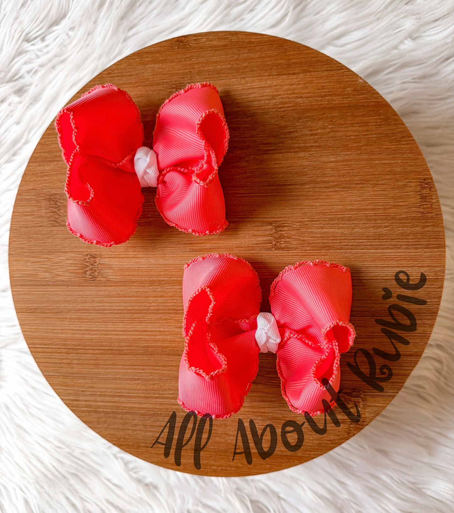 Bright Coral Moonstitch Piggies
