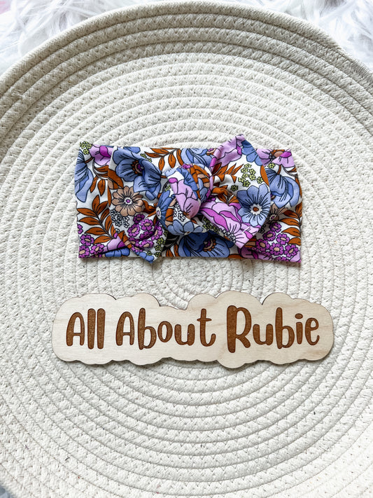 Purple Floral Leighton's Knotted Wrap